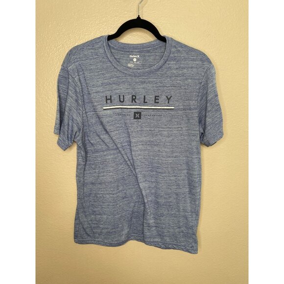 Hurley Mens Blue Graphic T-Shirt Medium Lightweight Casual Comfort Tee polyester - Picture 2 of 7